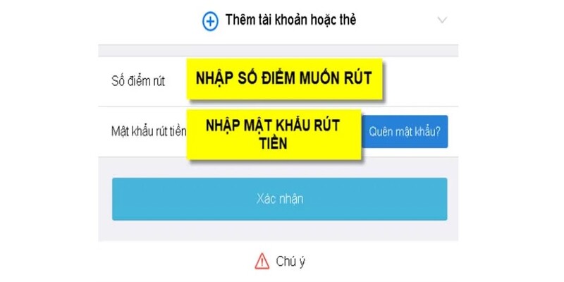 Nhập chính xác và đầy đủ thông tin khi rút thưởng về ví